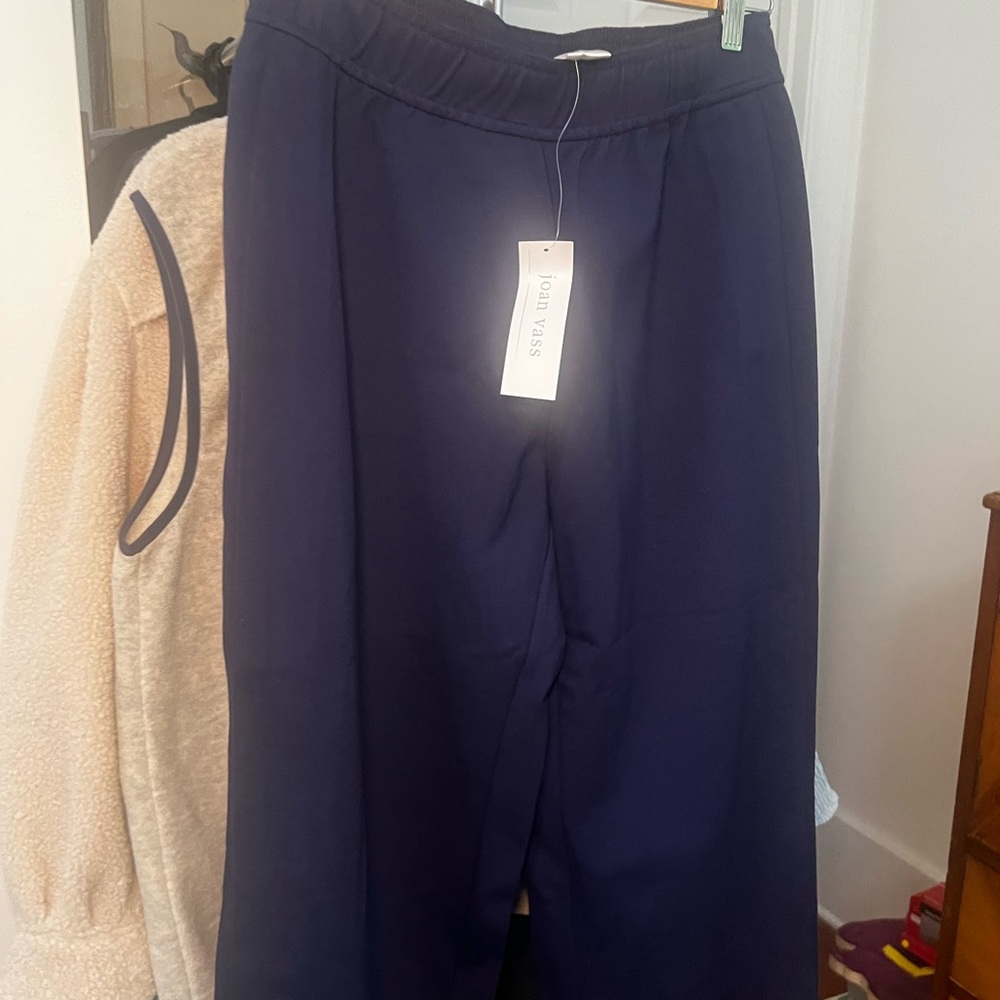 Joan Vass Blue Crop Pants